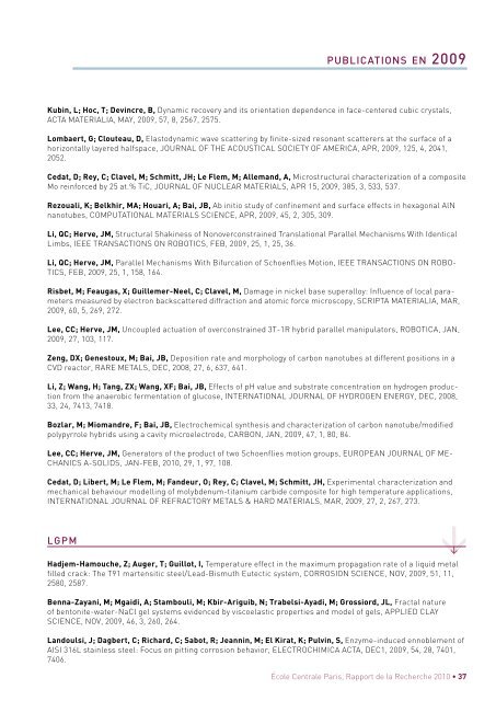 RAPPORT DE LA RECHERCHE 2010 - Devenir-centralien.com