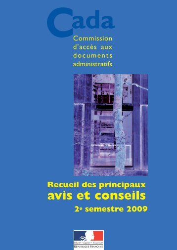 Recueil des principaux avis et conseils. 2e semestre - Cada