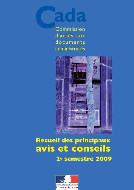 Recueil des principaux avis et conseils. 2e semestre - Cada
