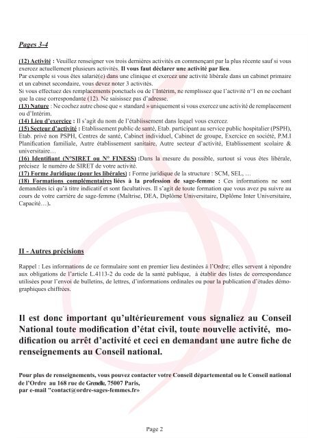 Notice explicative pour remplir la fiche de renseignements r remplir ...