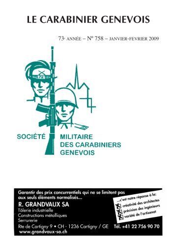 N° 758, janv-fév 2009 - Société Militaire des Carabiniers Genevois