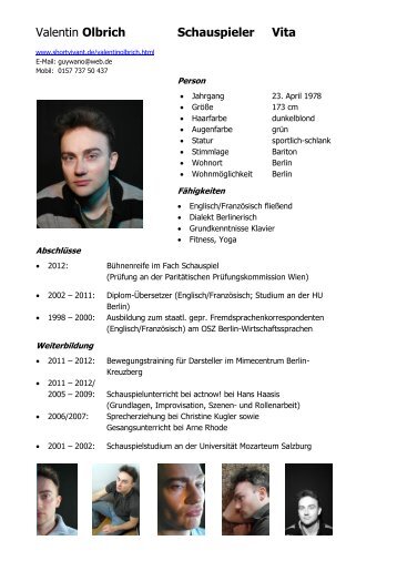 Valentin Olbrich Schauspieler Vita