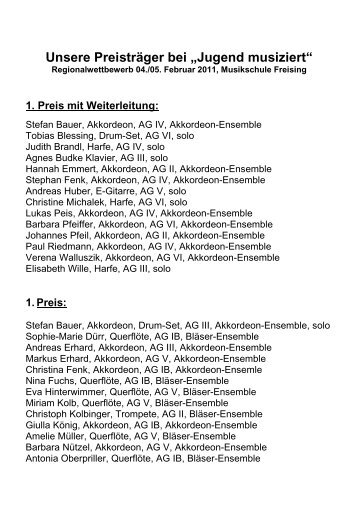 Unsere Preisträger bei „Jugend musiziert“