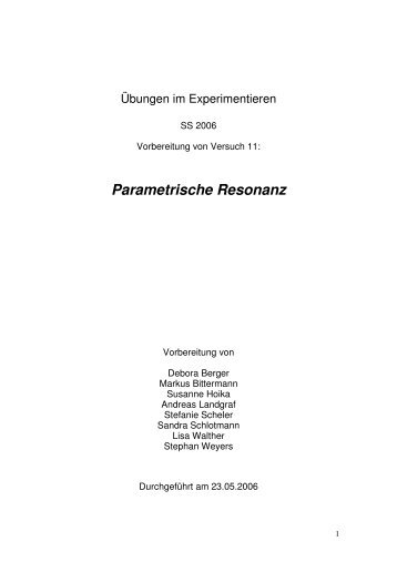 Parametrische Resonanz - Didaktik der Physik!