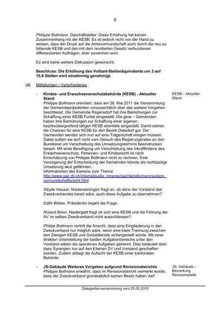 Protokoll DV 11.05.25 - Zweckverband Sozialdienste Bezirk Dielsdorf