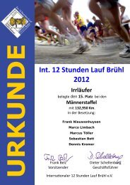 Int. 12 Stunden Lauf Brühl 2012 BSG