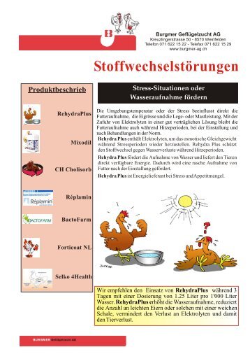 Durchfall - Coliprobleme Bakterienprobleme NE - Burgmer ...