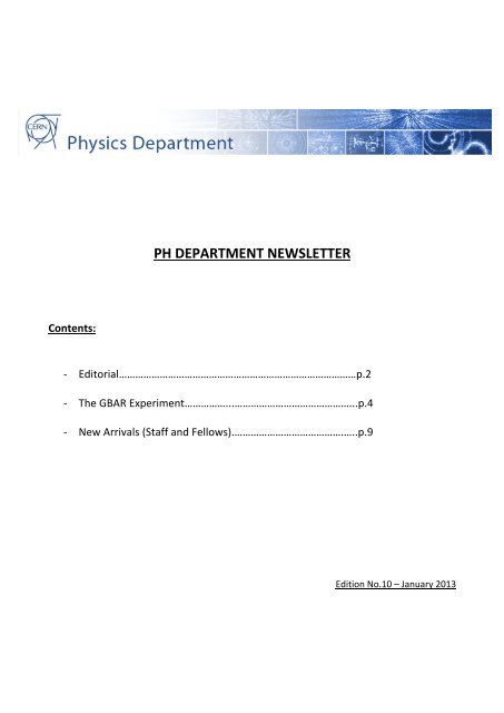 January - Physics Department - Cern