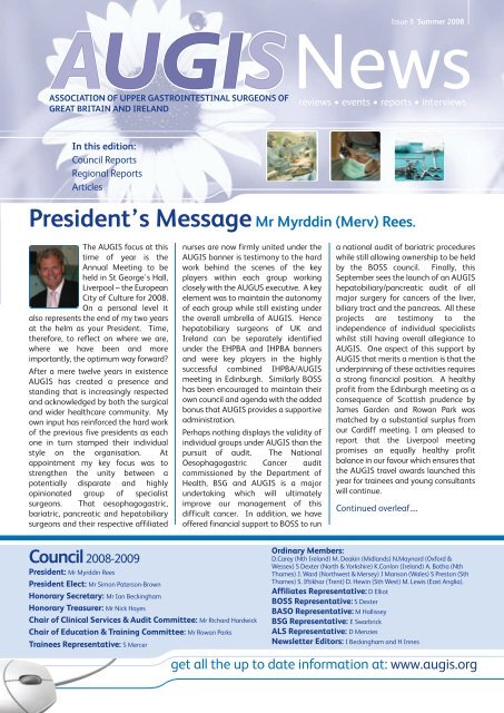 Merv Rees President's MessageMr Myrddin (Merv) Rees. - AUGIS