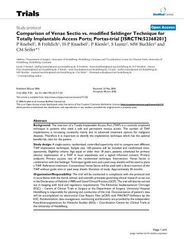 Comparison of Venae Sectio vs. modified Seldinger Technique for ...