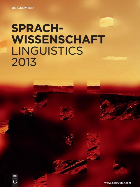 Sprach- wiSSenSchaft LINGUISTICS 2013 ... - Walter de Gruyter