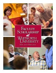 Faculty Scholarship Faculty Scholarship - Whitworth University