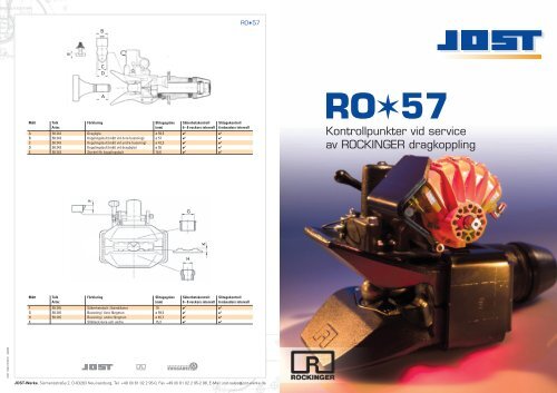 Kontrollpunkter vid service av ROCKINGER ... - Jost-Werke GmbH