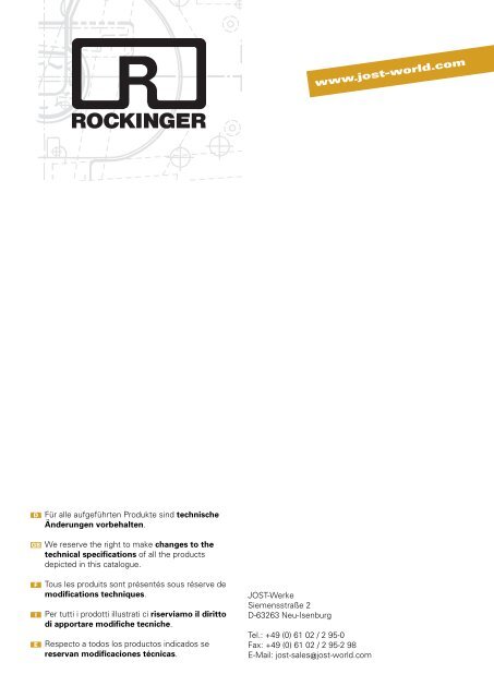 Produkte für Nutzfahrzeuge - Jost-Werke GmbH