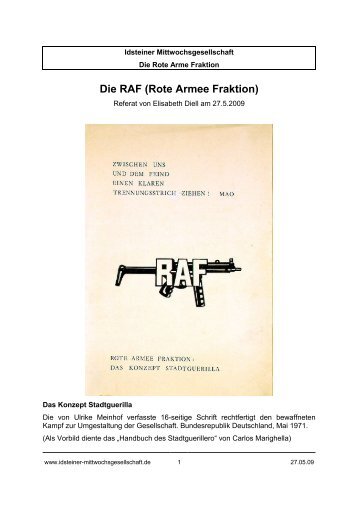 Die RAF (Rote Armee Fraktion) - Idsteiner Mittwochsgesellschaft