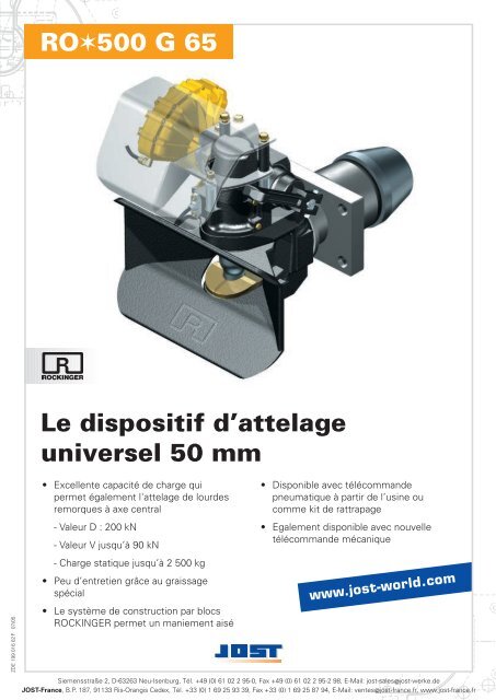Le dispositif d'attelage universel 50 mm RO500 G 65 - JOST-World