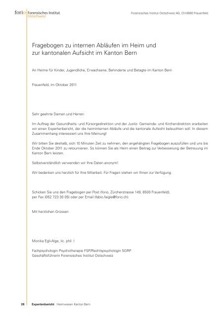 Expertenbericht des Forensisches Institut Ostschweiz AG