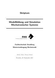 Skriptum: Modellbildung und Simulation Mechatronischer Systeme