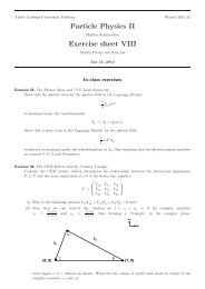 Particle Physics II Exercise sheet VIII - Albert-Ludwigs-Universität ...