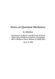 Notes on Quantum Mechanics - University of Illinois at Urbana ...