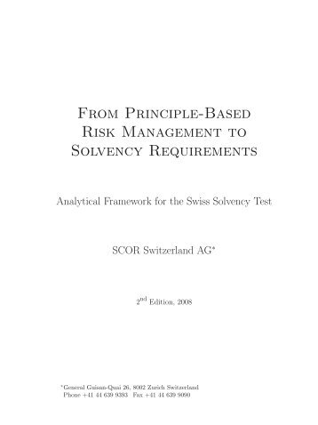 From Principle-Based Risk Management to Solvency ... - Scor