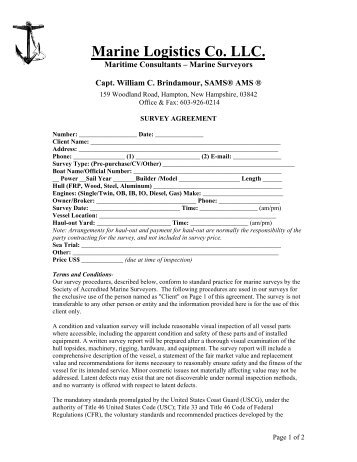 Survey Agreement (PDF) - Marine Surveyors