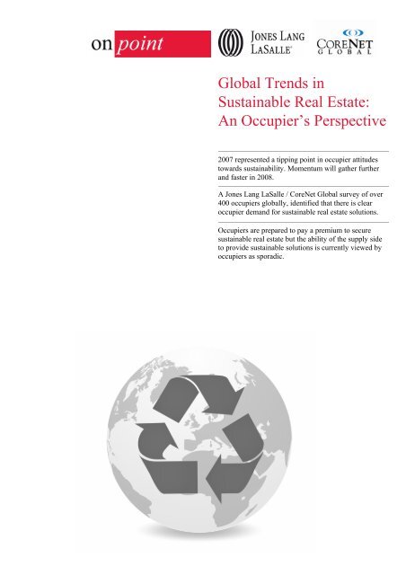 Global Trends in Sustainable Real Estate - Jones Lang LaSalle