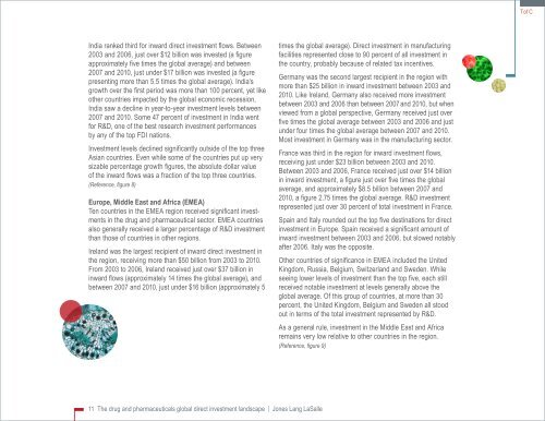 Global Life Sciences Cluster Report 2011 - Jones Lang LaSalle