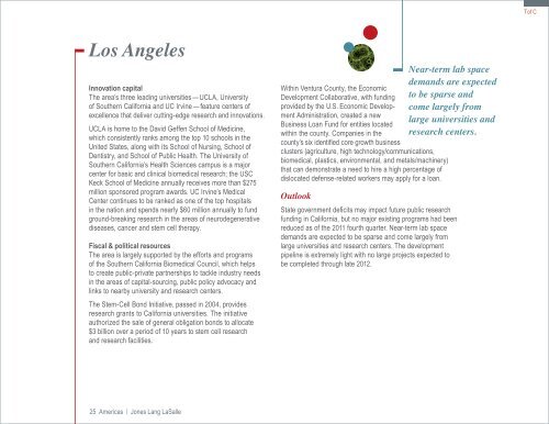 Global Life Sciences Cluster Report 2011 - Jones Lang LaSalle