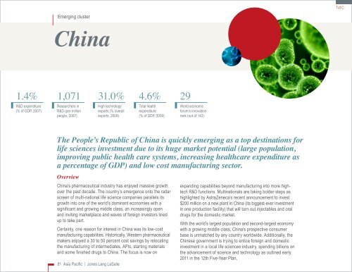 Global Life Sciences Cluster Report 2011 - Jones Lang LaSalle