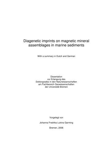 Diagenetic imprints on magnetic mineral assemblages in marine ...