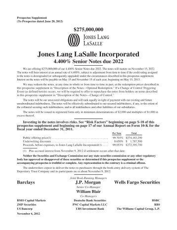 Jones Lang LaSalle Incorporated