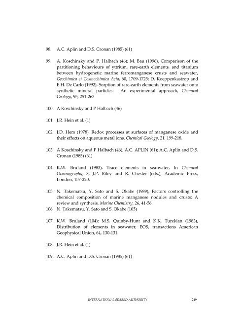 Minerals Report - International Seabed Authority