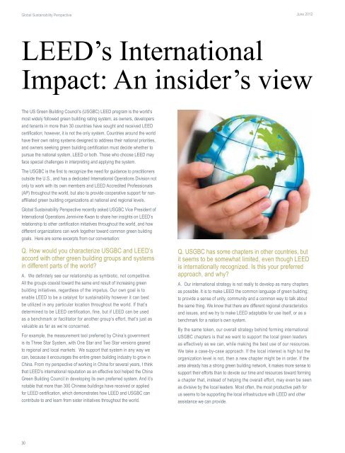 Global Sustainability Perspective magazine - Jones Lang LaSalle