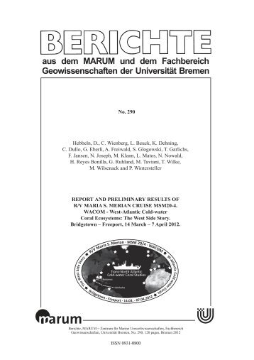 aus dem MARUM und dem Fachbereich Geowissenschaften der ...