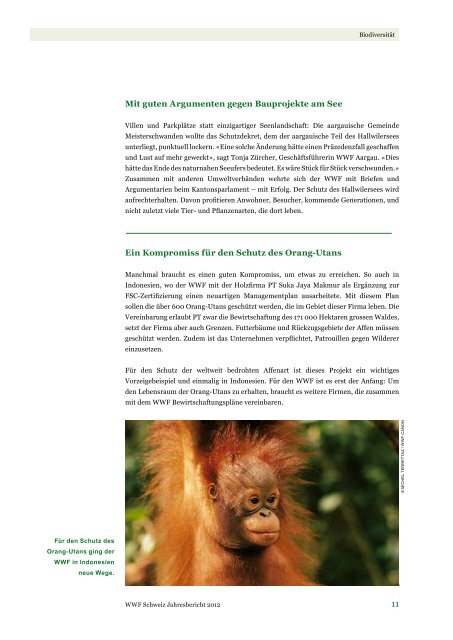 Jahresbericht 2012 - WWF Schweiz