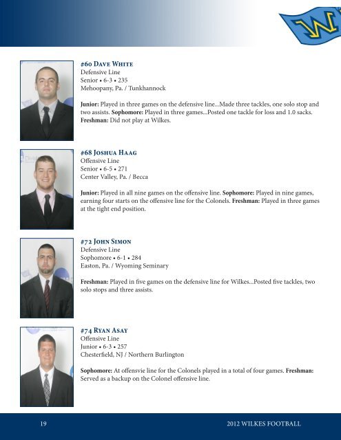 2012 Wilkes Football - Wilkes Athletics