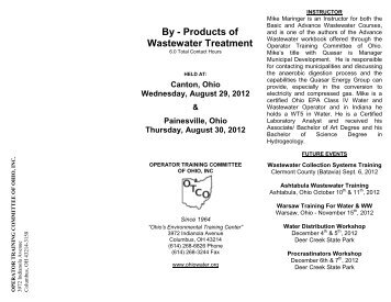 By - Products of Wastewater Treatment - Ohio Water Professionals