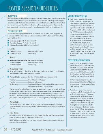 poster session guidelines - International Society for ...