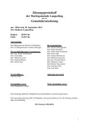 Gemeinderatssitzung - Langschlag