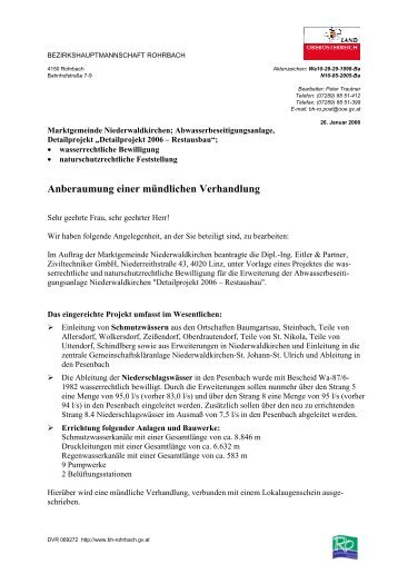 Anberaumung einer mündlichen Verhandlung - Fischereirevier ...