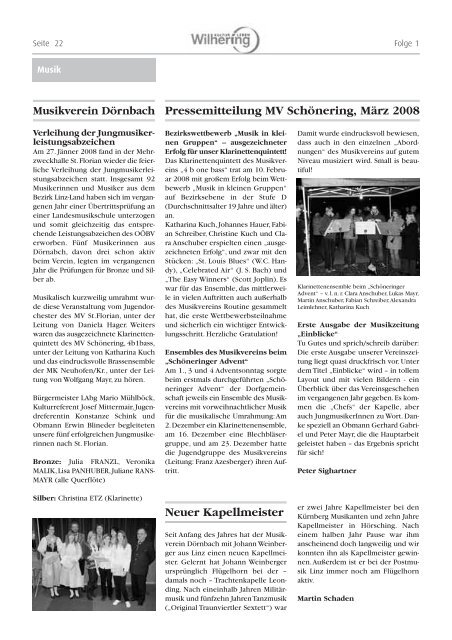 Gemeindezeitung 1 / 2008 (0 bytes) - Gemeinde Wilhering