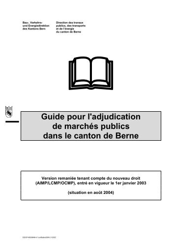 Guide pour l'adjudication de marchés publics dans ... - Bau-, Verkehrs