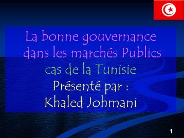 Cadre juridique de la réglementation des marchés publics en Tunisie