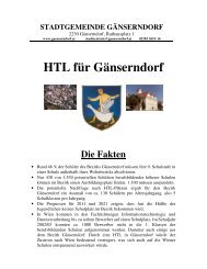 HTL für Gänserndorf Die Fakten - Stadtgemeinde Gänserndorf