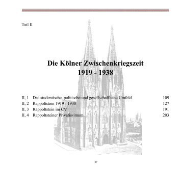 Die Kölner Zwischenkriegszeit 1919 - 1938 - Rappoltsteiner Chronik