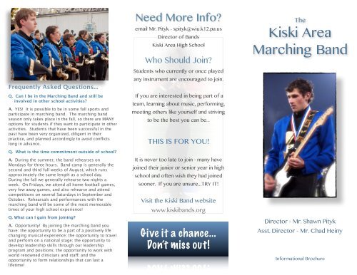 Marching Band Brochure - Kiski Area High School Bands