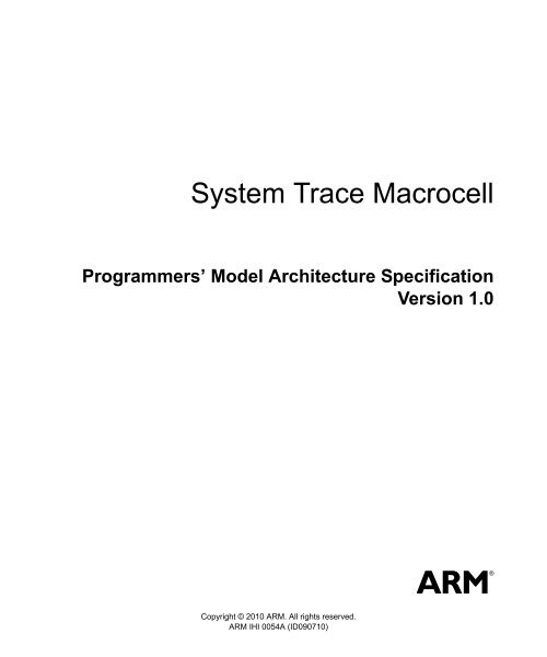 System Trace Macrocell Programmers' Model Architecture ARM