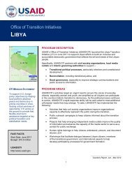 USAID/OTI Libya Program Quarterly Report: January - March 2012