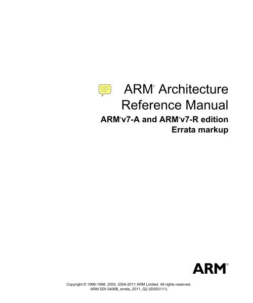 ARM Architecture Reference Manual ARMv7-A and ARMv7-R edition